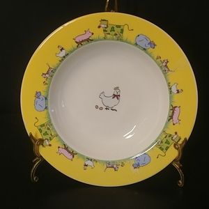 Villeroy Boch Yellow Soup Plate Domestic Pets Rim